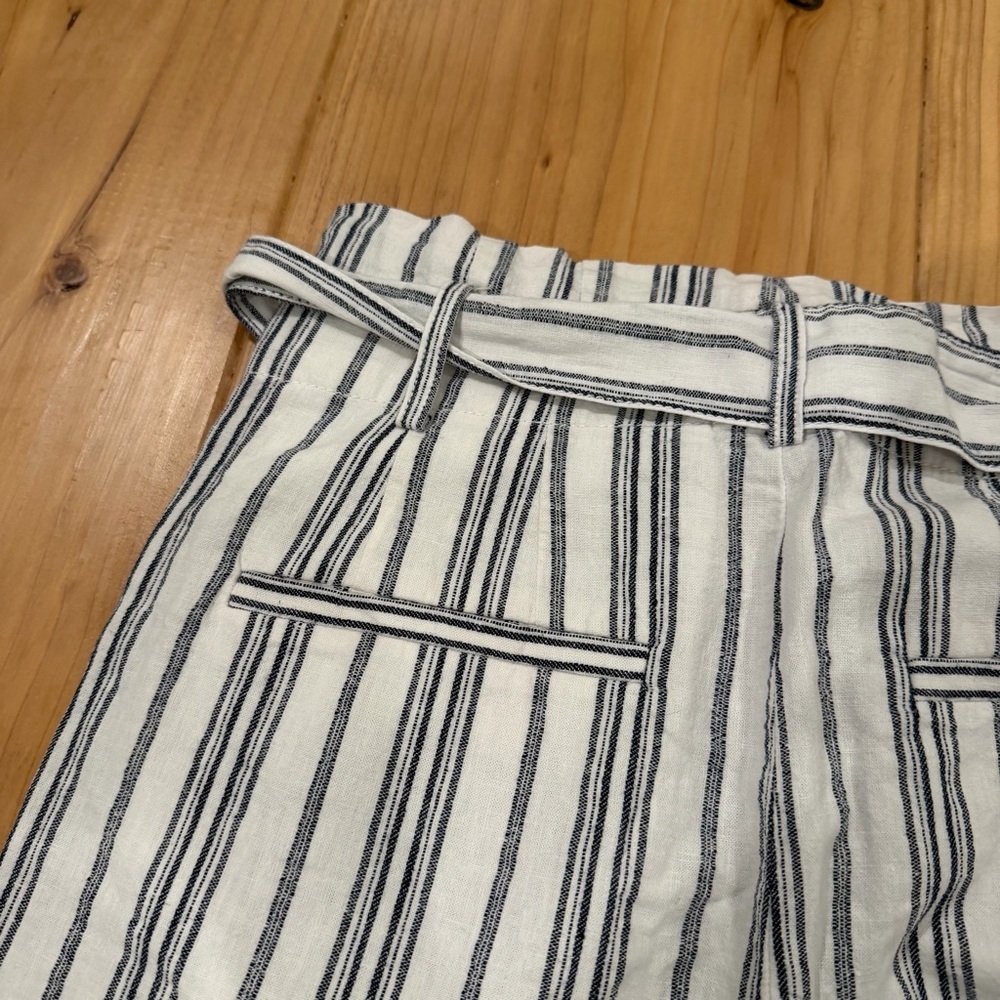 Madewell Striped High-Waisted Pants with Tie Belt - Picture 6 of 7